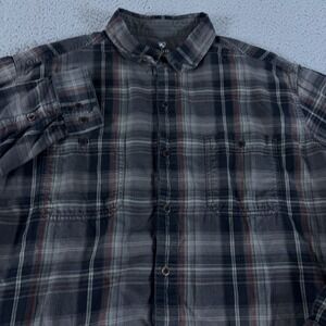 Kuhl Shirt Mens Large Gray Fugitive Flannel Plaid Outdoor Hiking Gorpcore 7202